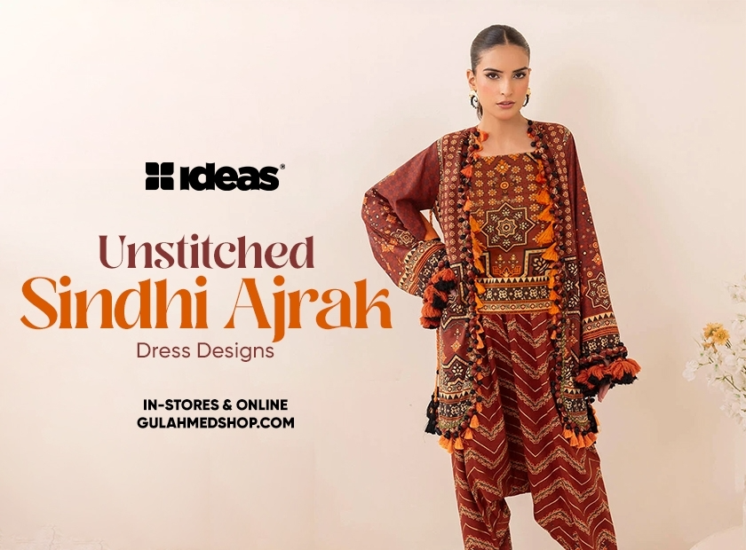 Ajrak Dresses – Sindhi Ajrak Dress Designs by Gul Ahmed